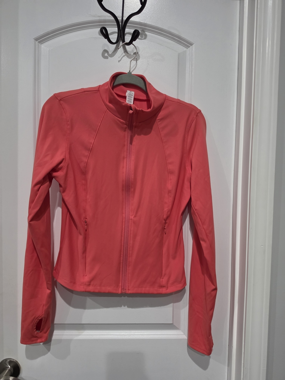 90 Degree By Reflex Coral-Red Full-Zip Jacket
